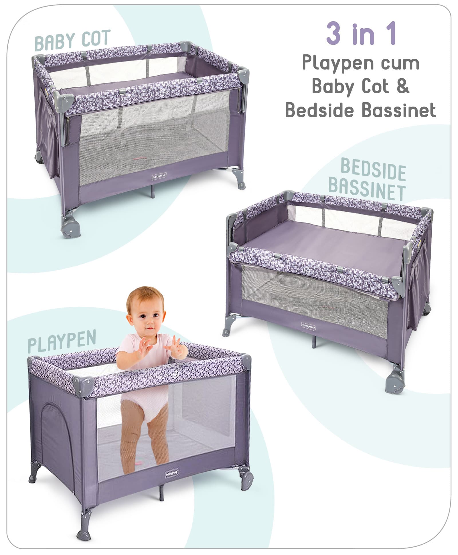 Babyhug Travel Cot - View 2